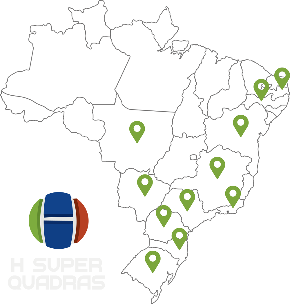 Mapa de clientes H Super Quadras no Brasil