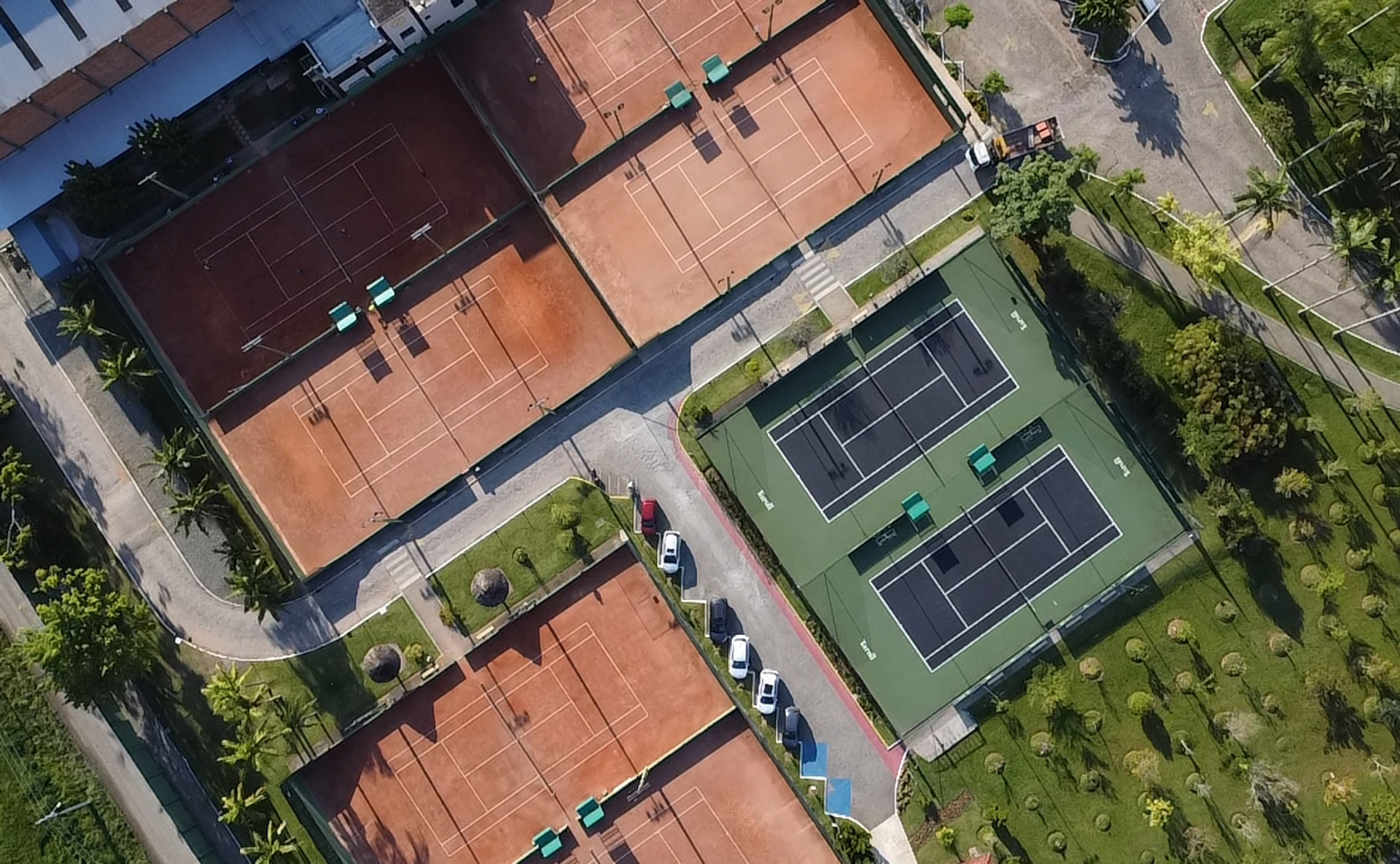 Quadra esportiva vista aérea