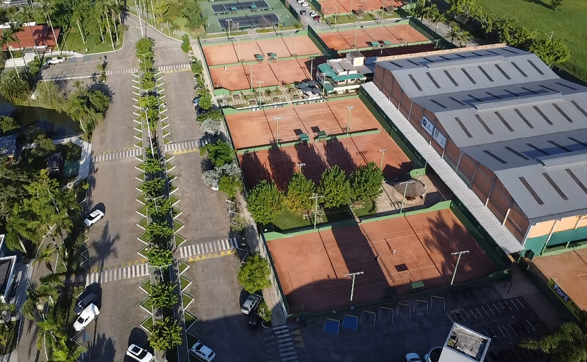 Quadra esportiva vista aérea